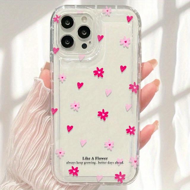 TEMU Handyhülle: Blume Großes Loch Vollschutz Air Cushion -Fall Geeignet für iPhone 15 14 13 12 11 X XS XR XSMAX Pro Serie Vollschutz Transparente TPU Weiche Hülle
