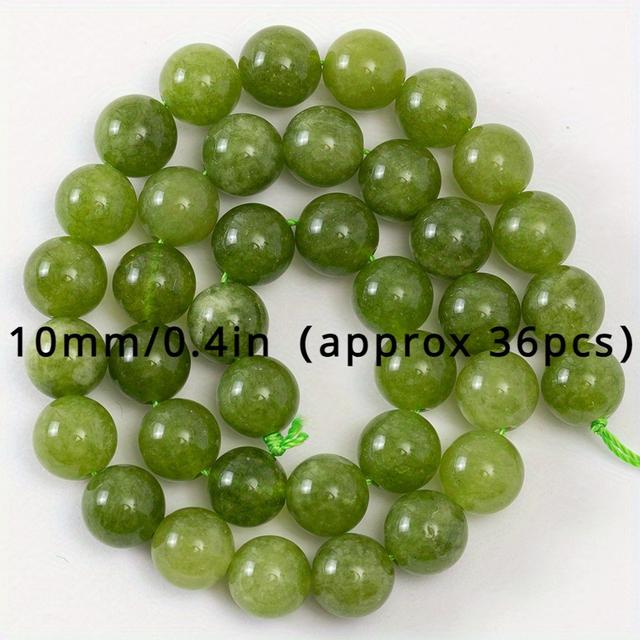TEMU 6mm-60pcs/8mm-46pcs/10mm-36pcs, High Peridot Stone Beads - Versatile For Making - Perfect For Bracelets, Necklaces, Earrings