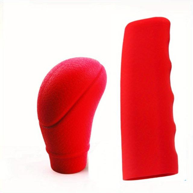 TEMU 2pcs Car Auto Universal Silicone Shift Knob Cover Hand Brake Covers Sleeve Case Car Styling Car Additions