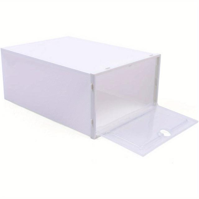 TEMU 20pcs Stackable Shoe Storage Boxes - Clear Plastic, Foldable Organizer For , Space-saving Closet Solution