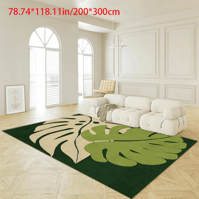 TEMU ホテル&ホーム対応 ジャンボ大型カーペット - 重量800g/m² 厚手パイル 滑り止めドット裏地付き 植物&木の模様 アーストーン(//トープ) 寝室、オフィス、商業スペースに最適なマット