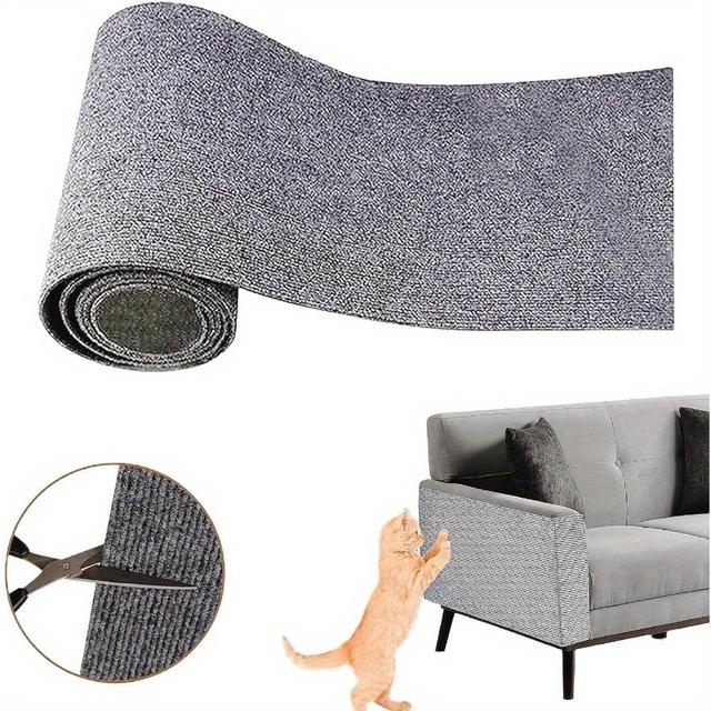 TEMU 1pc Cat Scratch Mat Self-adhesive Trimmable Polyester Protector Cat Couch Fence