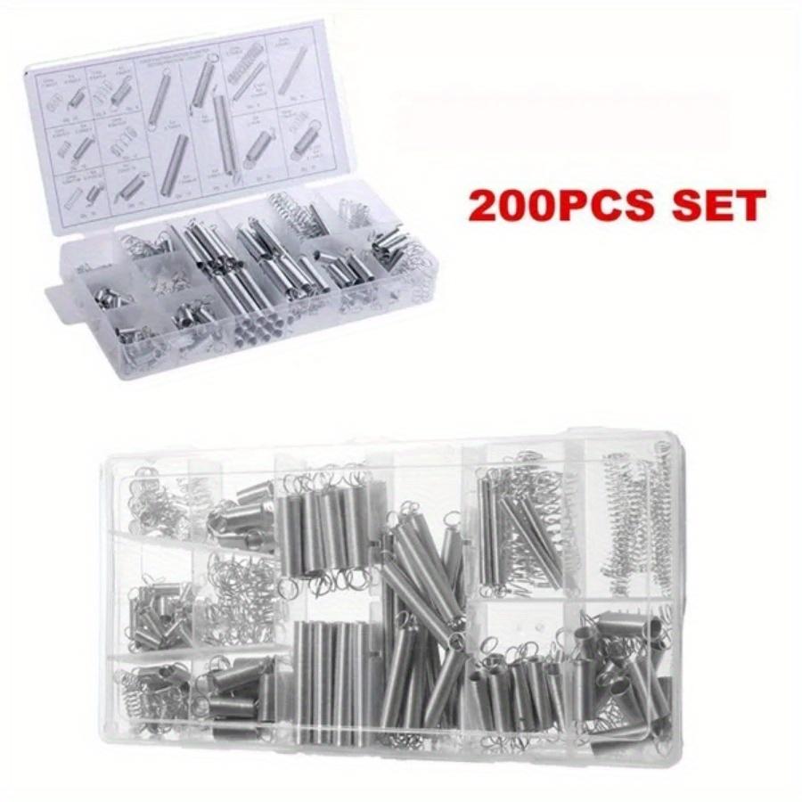 TEMU Assorted Galvanized Spiral Springs - 200 Pcs Per Pack - Spring Rate Extension Springs - - Spring Steel Material