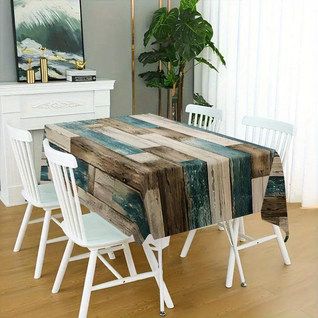 TEMU 1 mantel irregular retro para mesa de cocina | Mantel de poliéster para comedor, , picnic o , a máquina, con impresión artesanal