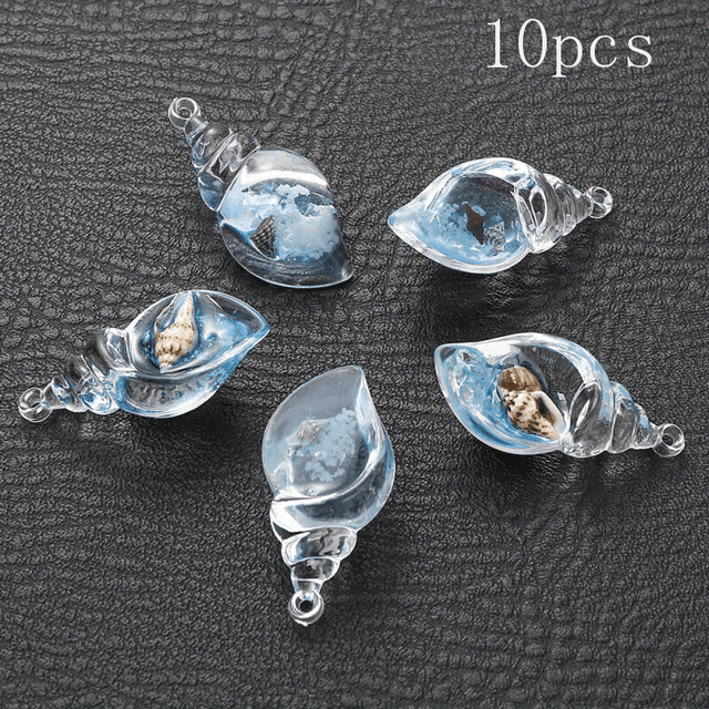 TEMU 10pcs (10pcs) -the-dark Seashell Pendant Charms - Glow Under /blacklight Suitable For Diy Making, Beads For Bracelets, Necklaces, Earrings, Craft, Acrylic Decorations