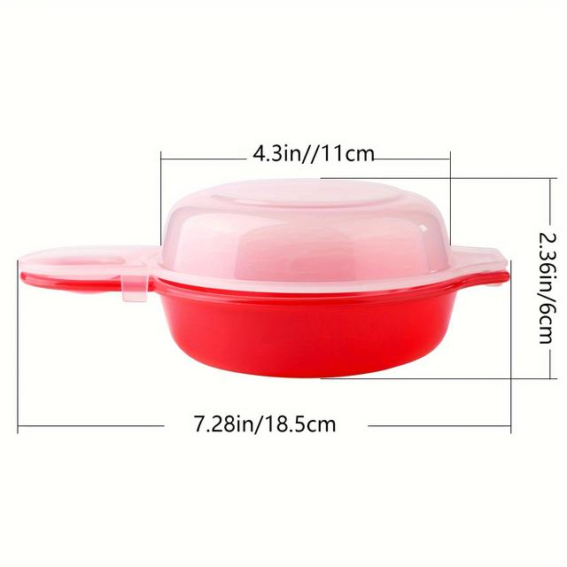TEMU 1pc Easyeggwich Microwave Egg Cooker, Red And Clear, Uncharged Kitchen Gadget For Sandwiches In 1 Minute, Accessory
