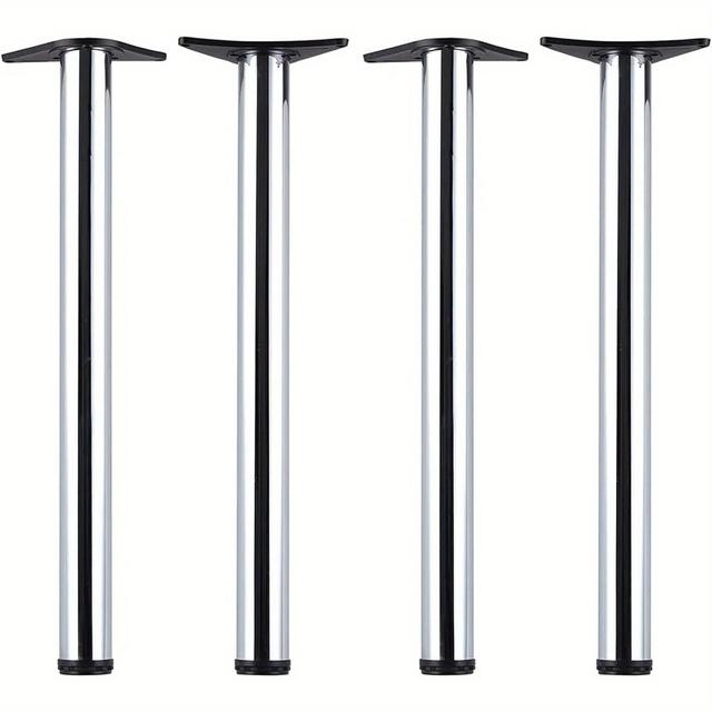 TEMU 4pcs Table Leg 710-730mm Adjustable Table Legs Ø60mm Table Feet Stainless Steel Steel Legs Metal Table Legs With Floor Protection And Screws For Breakfast Table Desk Countertops