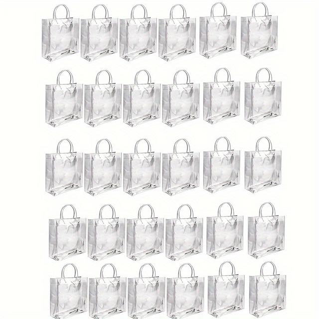 TEMU 30pcs Reusable Clear Pvc Gift Bags With Handles - Mother's Day, Easter, Christmas, Weddings & Birthdays - Durable Party Favor (7.9" X 5.9" X 2.75")