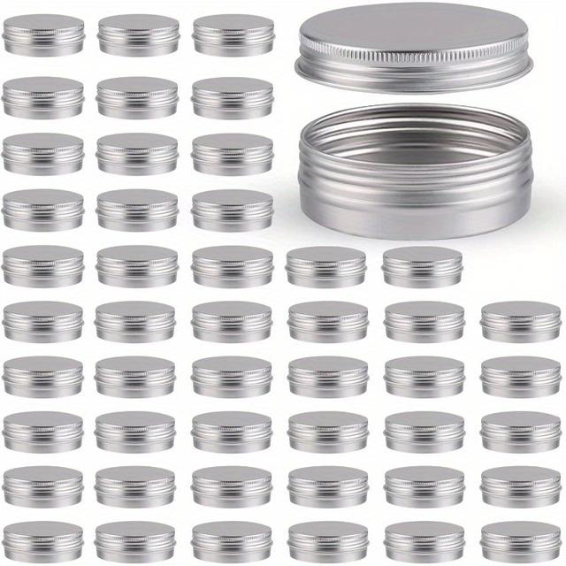 TEMU 48 Pcs Aluminum Round Cans With Lid, 2 Oz Metal Tins Food Candle Containers With Screw Tops For Crafts, Food Storage, Diy