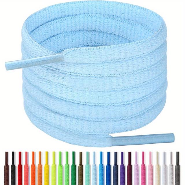 TEMU 1 Pair No-tie Shoe Laces, Half Round, Polyester - Fits All, Assorted Colors For Sneakers, Casual & Sports Shoes, Shoe Accessories