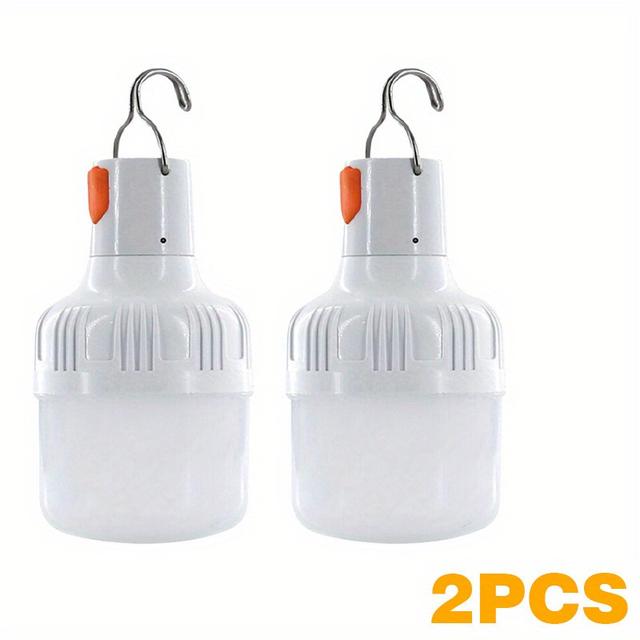 TEMU Led Flashlight - Usb Rechargeable & Portable With Hook For Camping, Hiking, Fishing, Durable Abs Material