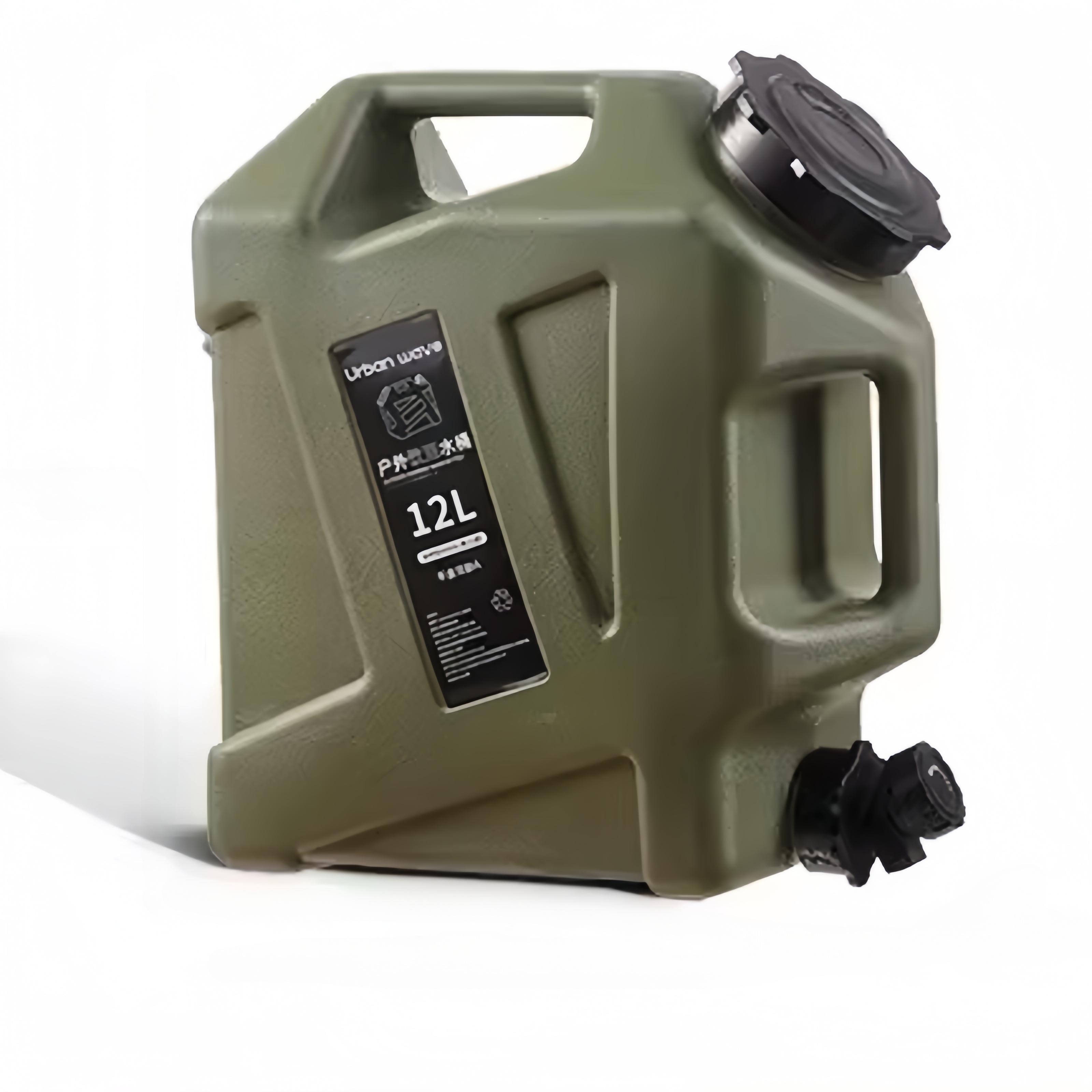 TEMU Urbanwave 3.2 Gallon (12 Liter) Portable Water Tank With Faucet, Military Green Water Container, Camping Outdoor Hiking Water Storage Tank, Emergency Water Storage Tank