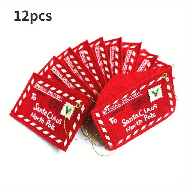 TEMU 12pcs Festive Christmas Letter Candy Bags: Santa Claus Envelopes For Home Tree Ornaments, Kids Holiday Gifts, And Office Decorations