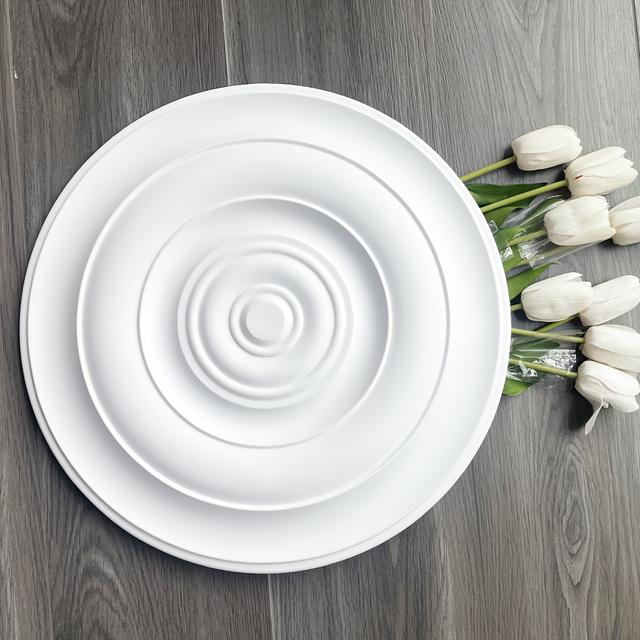 TEMU Een medium tot witte luxe plafondmedallie, plafonddecoratiebasis, plafonddecoratie, huisdecoratie, geschikt voor verlichting en plafondventilatoren, voeg zin toe aan het plafond