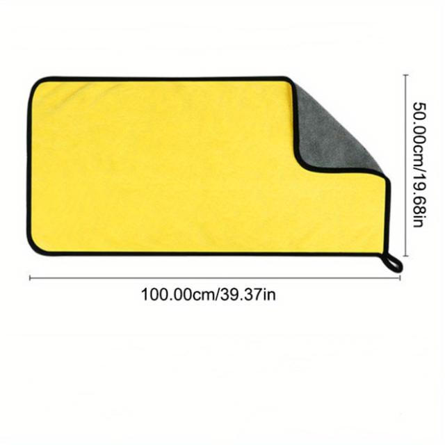 TEMU Super Absorbent Microfiber Car Towel, Large Quick-dry Car Cleaning Cloth For Detailing And Drying, Pack Of 1