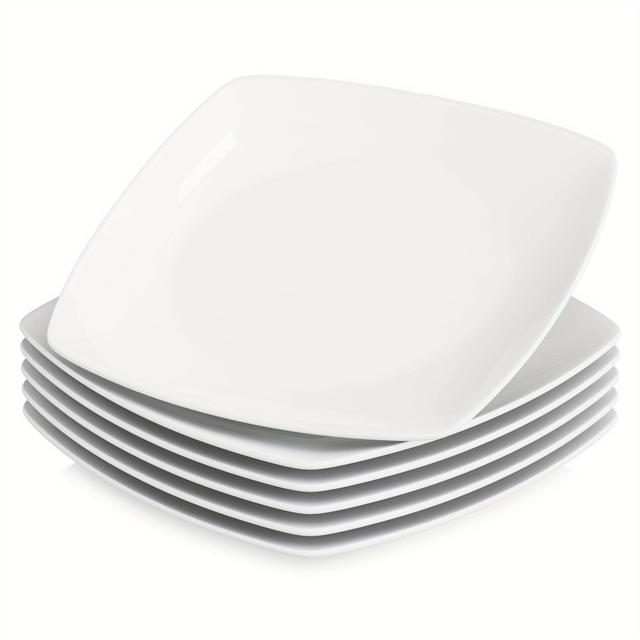 TEMU 9.5" Dinner Plates Square Porcelain Set, Pack Of 6