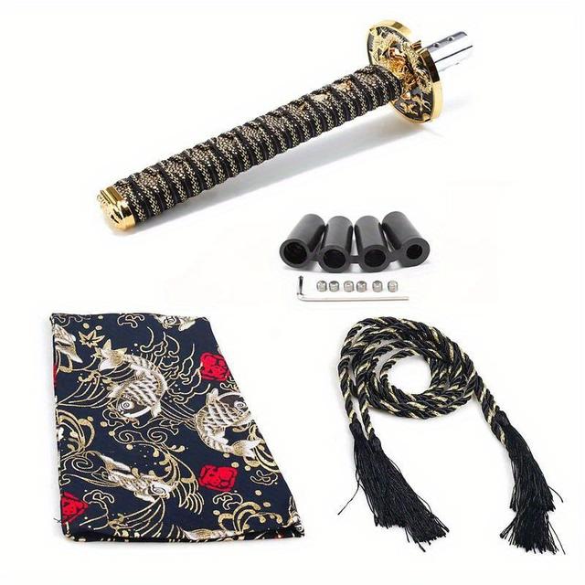 TEMU Universal Dust Cover Shift Knob Collars With Adapters With 200mm Jdm Shift Knob Shifter Car Gear Lever