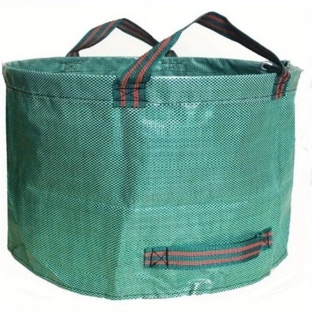TEMU Heavy-duty Garden Waste Bags With Handles - 240l Multipurpose Reusable Pp Material Leaf Bag - Foldable Outdoor Yard Container, Durable Sack For Leaves And Gardening - Set Of 1