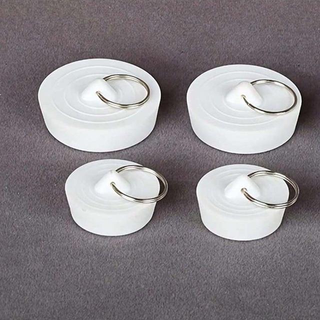 TEMU 4pcs Rubber Drain Stoppers For Bathroom Sinks - Seal Plugs, Dustproof &
