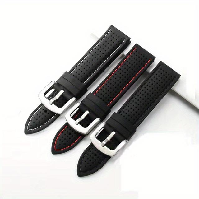 TEMU 3pcs Breathable Silicone Sports Band 20mm 22mm 24mm | Premium Silica Gel Watch Strap With Deployant Clasp, Ideal For Men And Women, High-quality Gt2e Replacement Strap