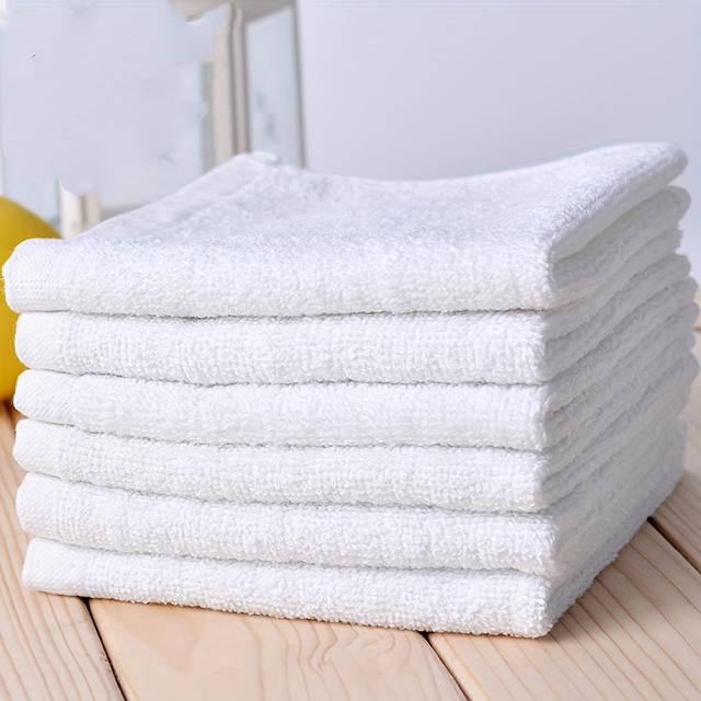 TEMU Set Of 6 High-quality Cotton Washcloths, Soft Fingertip Towels With Absorbency, Flannel Face Towels In A Contemporary Design