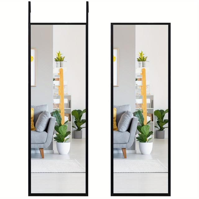 TEMU Giantex Door Wall Mounted Mirror Full Length Hanging Mirror Bedroom Bathroom Black