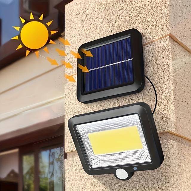 TEMU 1pc Solar Powered 100cob Led Light, Split-type Human Body Induction Wall Lamp For, Garage
