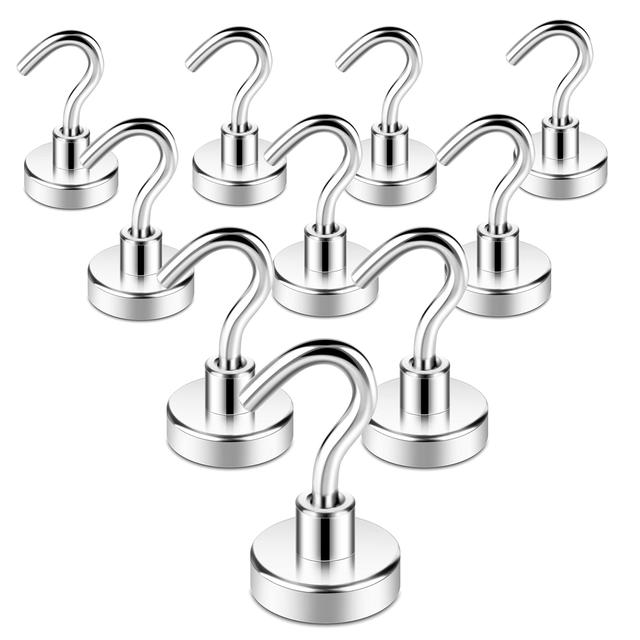 TEMU 10-pack Multipurpose Magnetic Hooks - Travel, Camping, Kitchen, Bathroom, Fridge, And Garage Walls - Just Them To Your Wall!