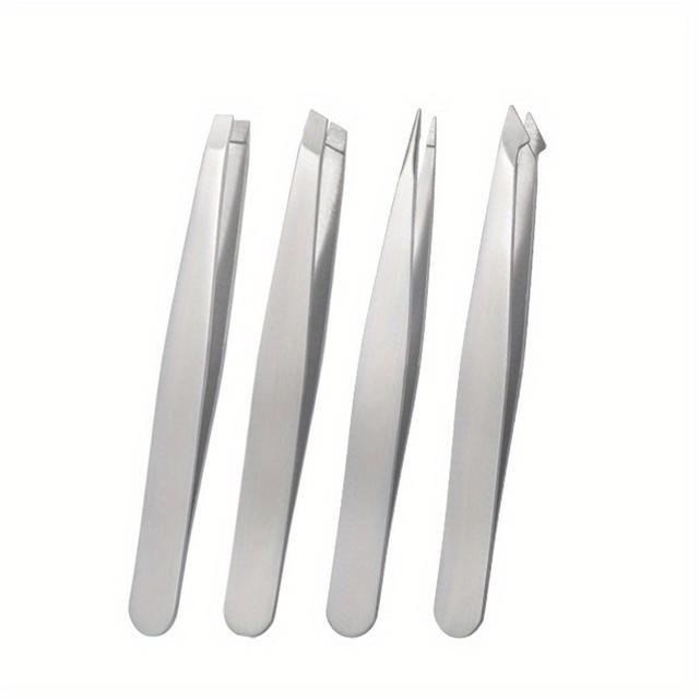 TEMU 4pcs Professional Tweezers - Eyebrow Hair Removal, & Ingrown Hair Removal & More - With Storage Bag & For