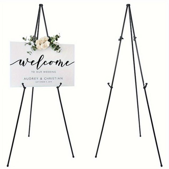 TEMU 63" Easel Stand For Wedding Sign, Display & Poster, Sign Poster Stand For Display, Display Easel Stand With Bag