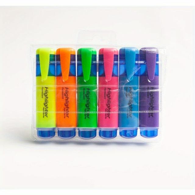 TEMU 【back-to-】4/6pcs Marking Note Number Pens Colored Note Pens Light Colored Sparkling Colored Key Graffiti Pen Set
