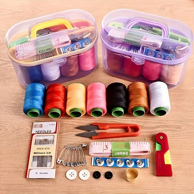 TEMU Large 45pcs Sewing Kit For Home Repairs, Featuring Portable Storage For All Your Sewing Tools.