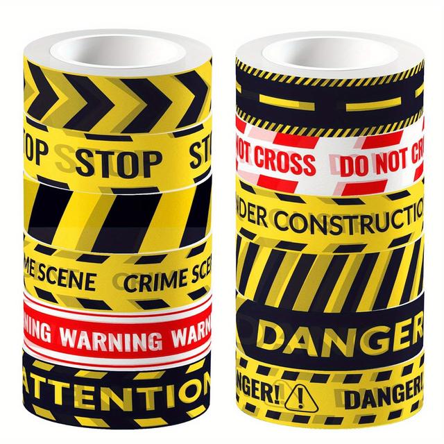 TEMU Set Of 12 Decorative Washi Tapes Featuring Construction Designs, Perfect For Masking, Scrapbooking, Crafts, And Gift Wrapping For Construction-themed Parties And Holidays