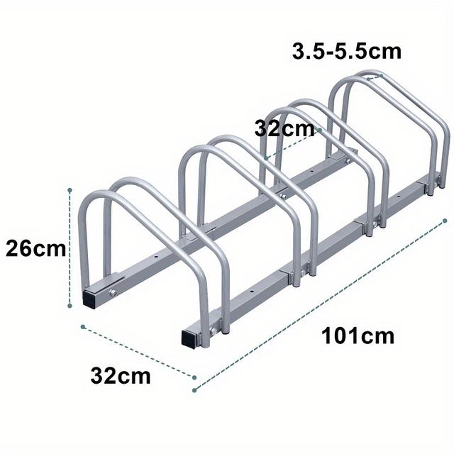 TEMU Bicycle Stand For 2 To 6 Bicycles Bicycle Garage Multiple Parking Bike Rear Wheel Galvanised Metal Mtb Stable Floor Stand Wall Mounting Practical Side Stand Bike Universal