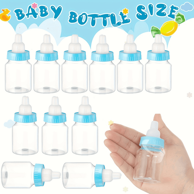 TEMU 12pcs Candy Bottles - Plastic Candy Gift Containers, Mini Bottle Shaped Candy Containers For Small Items, Snack Packaging, Halloween Christmas Small Gift Containers And Party Decorations