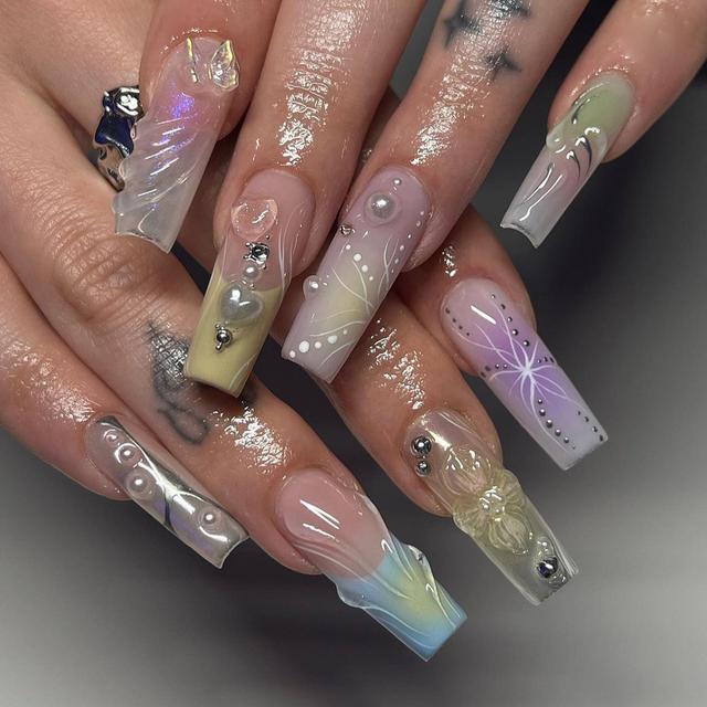 TEMU Removable Nail Patches Featuring Designs In Shape, Suitable For Women And, With A Theme