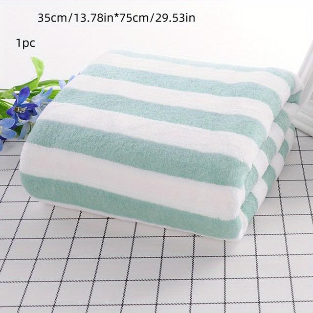 TEMU Toalla de Baño de Microfibra Ultra-Suave - Secado Rápido, Súper Absorbente con Diseño a Rayas para Uso en Casa y al Aire , Toalla de Baño Usable