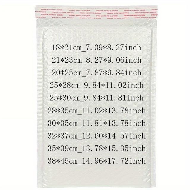 TEMU 55/65 أظرف بولي إيثيلين بيضاء سميكة مع فقاعات، متوفرة بأحجام ومواصفات متنوعة، أكياس شحن بولي إيثيلين مبطنة بالفوم بالجملة للبريد والتغليف