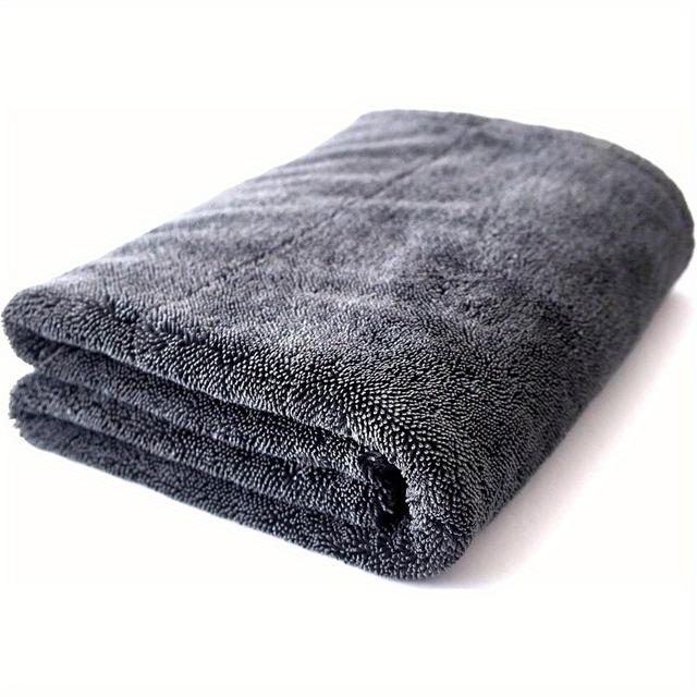 TEMU Large Premium Microfiber Drying Towel, 1400 Gsm, Edgeless Twisted , Drying For Cars, Trucks, Suvs, And Home, 24in X 36in, Gray