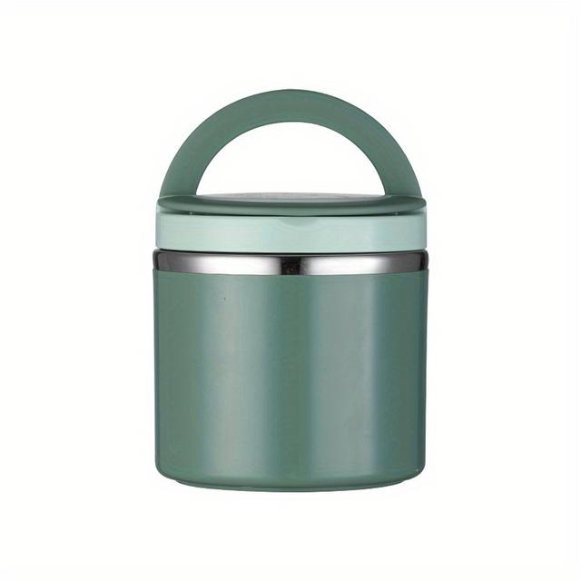 TEMU Zzbzz Stainless Steel Food Jar - Reusable Lunch Box For Soup & Breakfast, And Summer- Plastic Shell Is Not Easy To , Enhance Insulation Effect. School, College, And Office