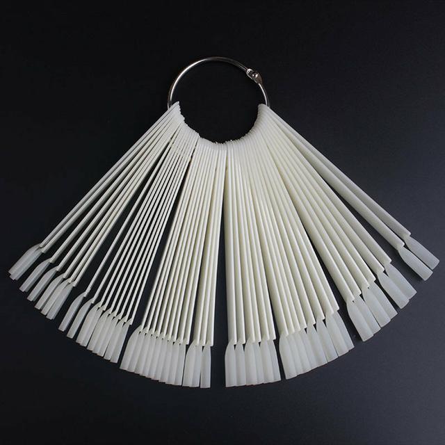 TEMU 200pcs Nail Swatches Sticks With Ring, Clear Nail Art Color Display False Nail Tips Polish Practice Sticks