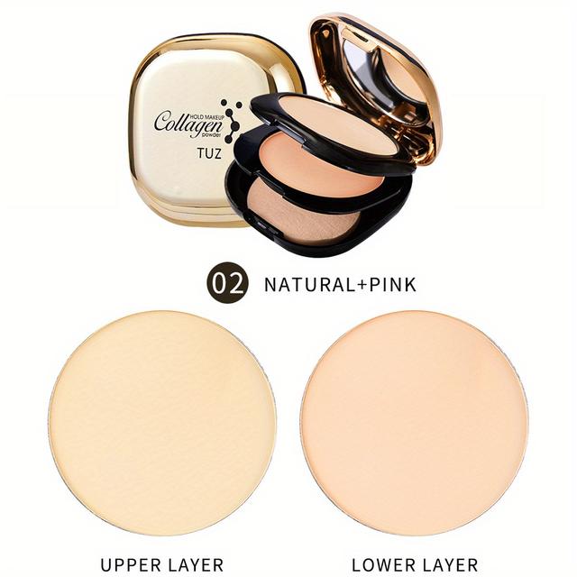 TEMU Матова пресована пудра, колагенова двошарова пудра, коректор та контурування, та Y , зволожуюча та довготривала покриття недоліків, пудра для макіяжу з рослинним скваланом