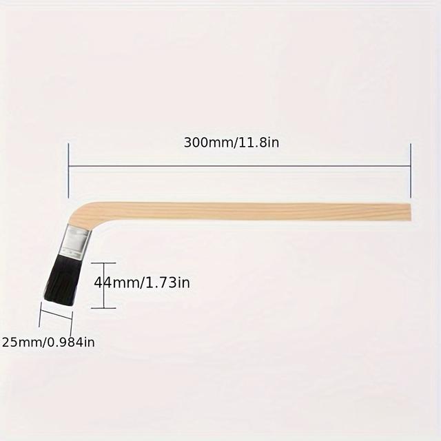 TEMU 3pcs Multi-purpose Angled Brushes For Detailed Painting & Cleaning - 1 Inch Wide, Wooden Handle With Durable Synthetic Bristles