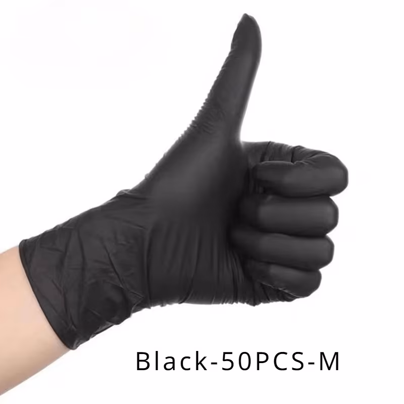 TEMU 50pcs Disposable Nitrile Gloves For Kitchen, Pet Bathing, Hair Dye, Manicure & Daily Cleaning - Essential Household Cleaning Supplies, Small Tools, Disposables Supplies