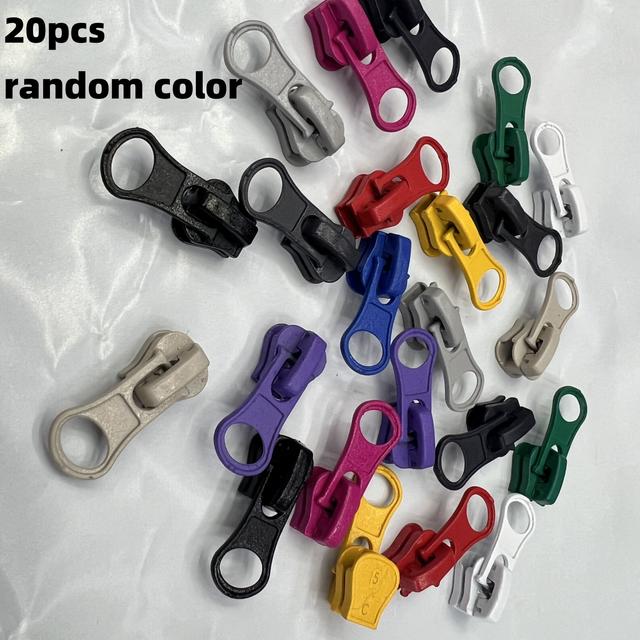 TEMU 20pcs Of Mixed Color Resin And Metal Zipper Pulls - Slider Replacements Featuring An Design Suitable For Jackets, Clothing, Outerwear, And Fabrics - Sturdy, , And