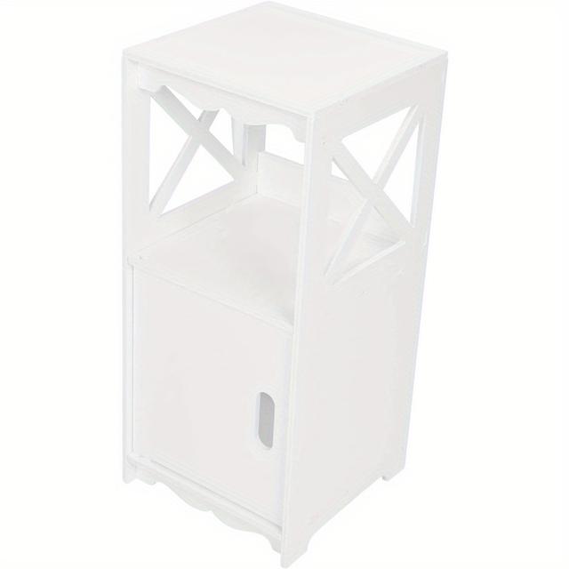 TEMU Elegant Bedside Table Nightstand With Storage Shelf - Multipurpose Storage Cabinet Side Table For Bedroom, Living Room, And Bathroom -, Furniture