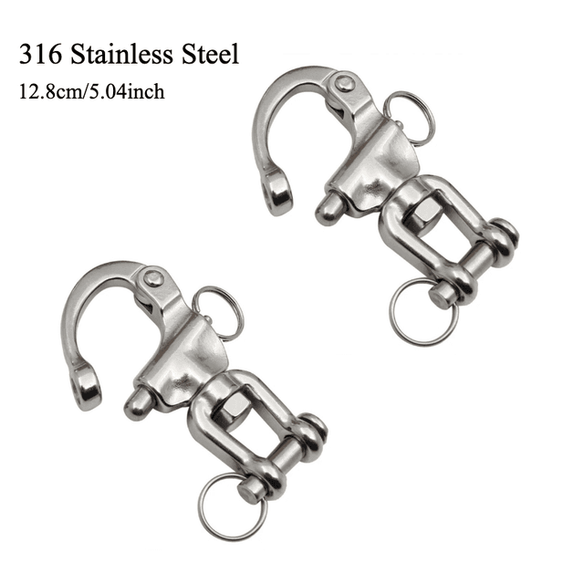TEMU Robuste 316 -Schlossschäkel - 2/3 Stück Drehbare Schnappschäkel für Sicheres Riggen - Verfügbar in den Größen 70mm, 87mm, 128mm