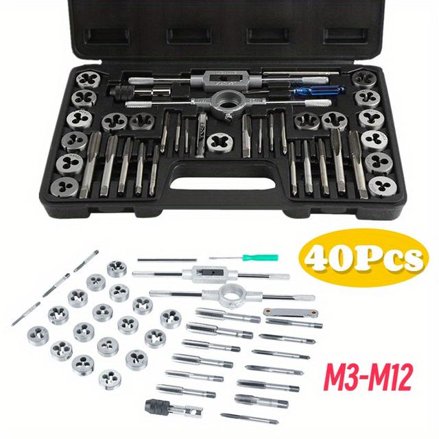 TEMU 40pcs Tapping Threading Tools Set Tap Wrench Screw Driver Hand Tools