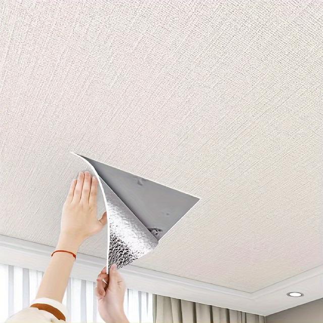 TEMU 1 Roll Of Adhesive Wallpaper, Featuring A 3d Thickened Design For Heat Insulation, Suitable For Ceilings. Peel-and-stick, Waterproof, And Removable, Ideal For Living Rooms, Kitchens, Bedrooms