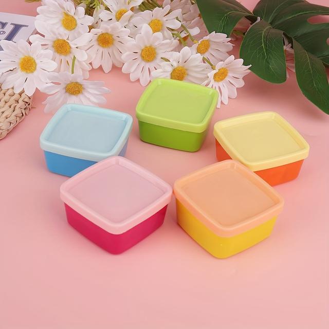 TEMU Set Of 5 Plastic Freezer Containers With Lids - Ideal For Meal Preparation, Food Preservation, And Keeping Cereals, Rice, Pasta, Tea, Nuts, And Coffee Beans!